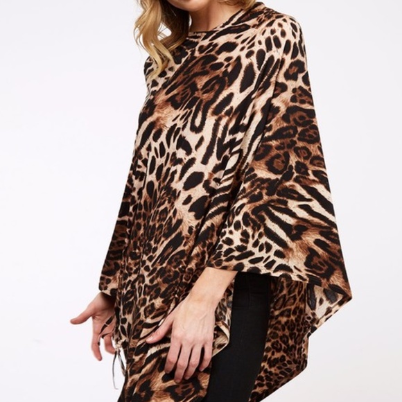 Tops - ANIMAL PRINT PONCHO